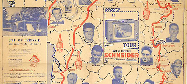 Vintage Tour de France Map